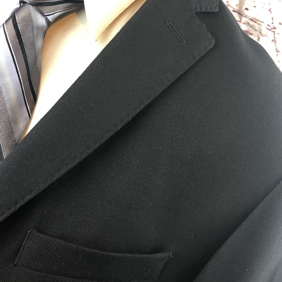 ZARA MAN Mens Sz 46 Black BlazerJacket Sports Coat Tailored Fit 2Button Front - Picture 3 of 15